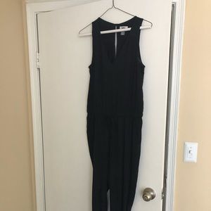 Black sleeveless jumpsuit